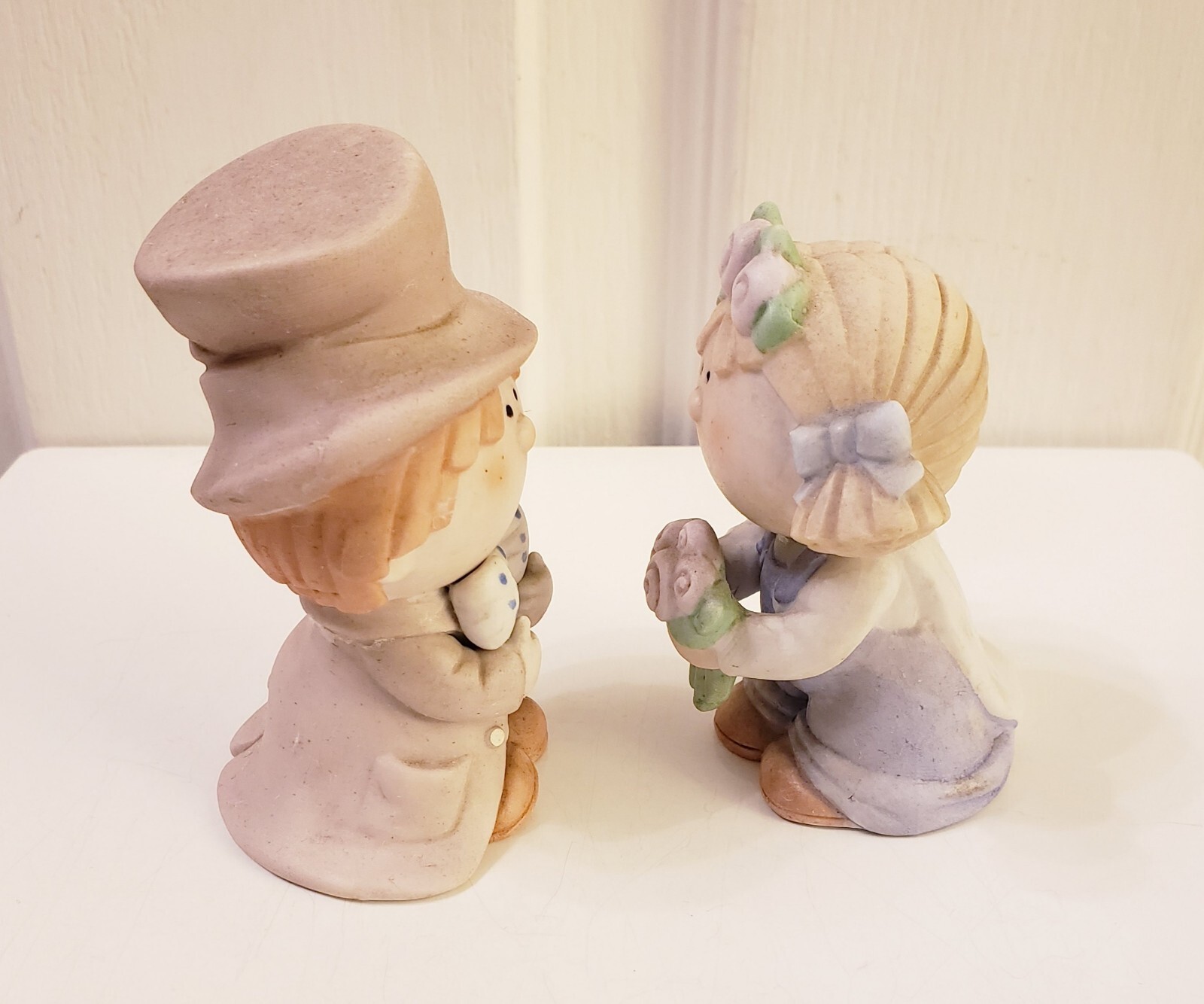 RARE Vintage Pair BUMPKINS “GROOM & BRIDE” Porcelain figures