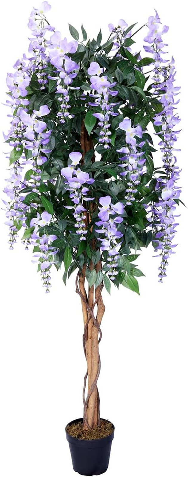 Gorgeous & Unique 5 Feet Artificial Lavender Wisteria Tree with Flowers, Feel Re