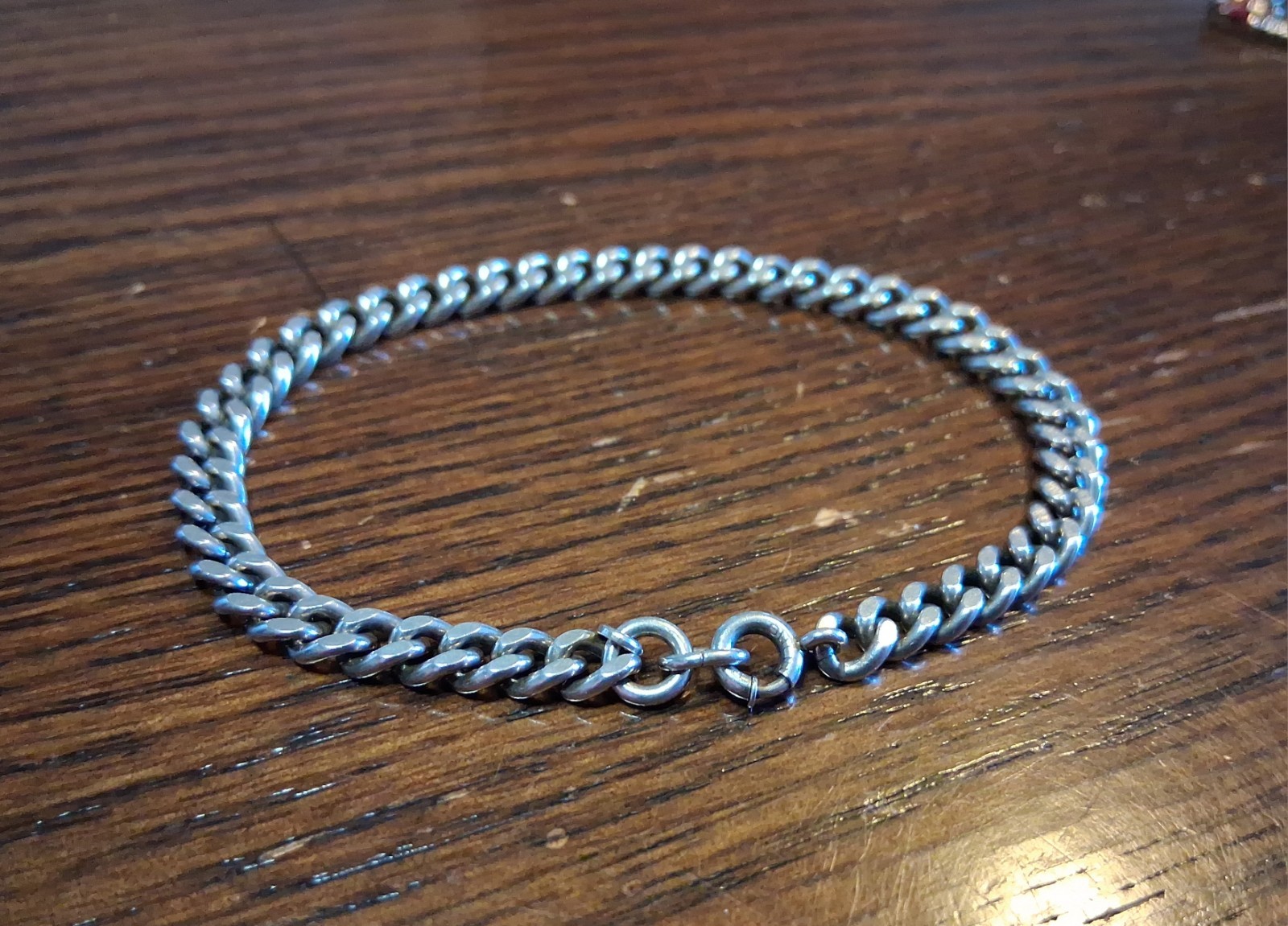 Vintage Chunky Sterling Silver Curb Chain Bracelet 8″ 14g See Pics/Description