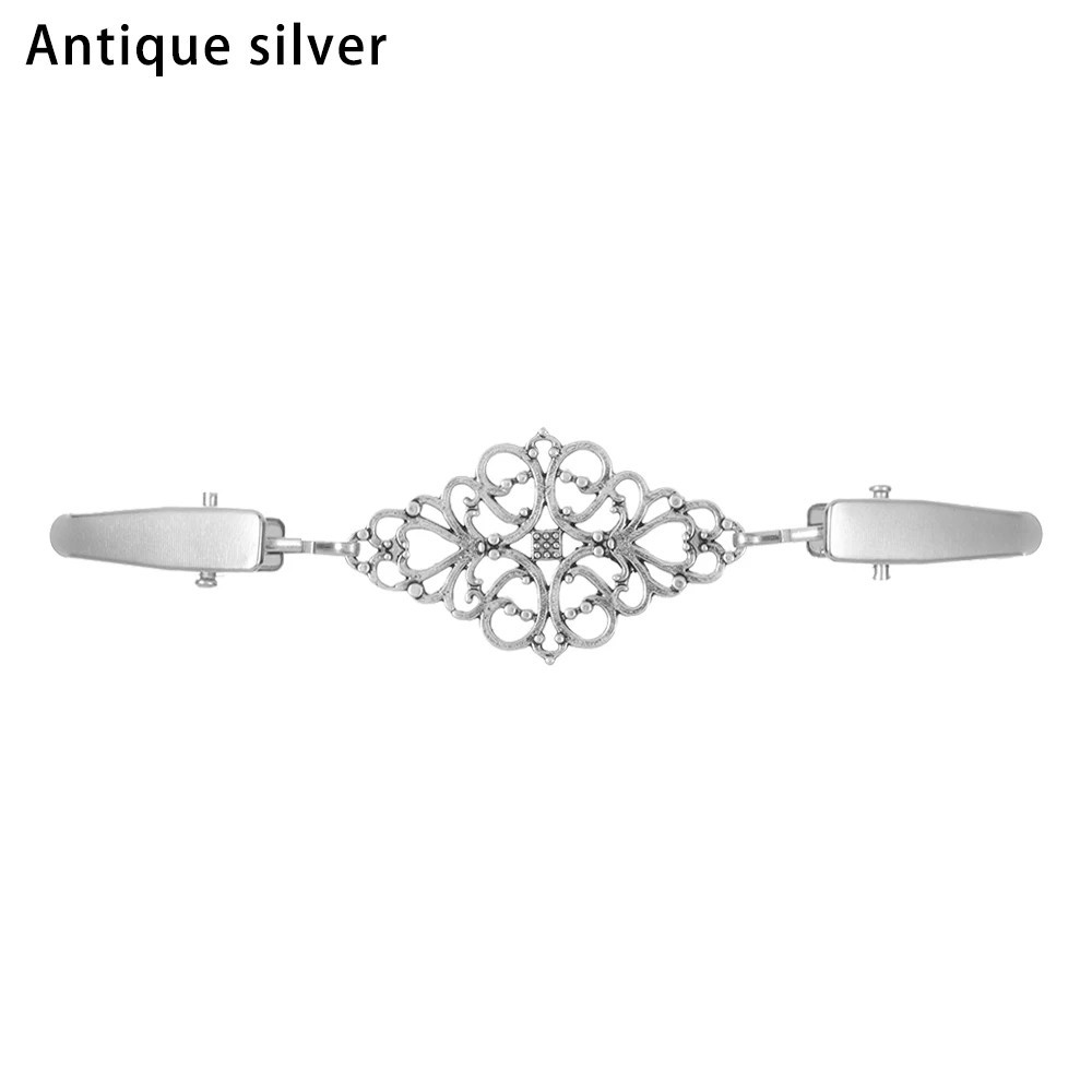 Vintage Flower Shawl & Cardigan Clip Brooch – Antique Zinc Alloy Sweater Collar
