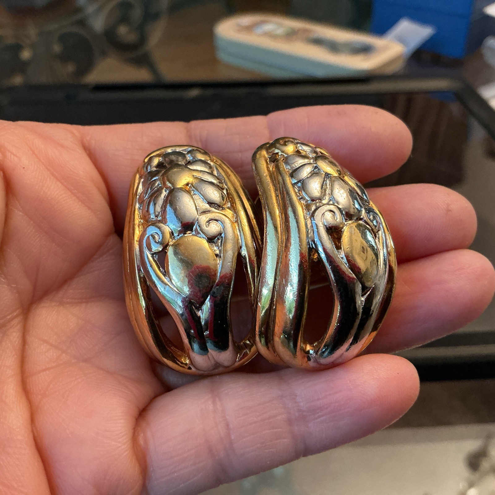 Vintage Gold-Tone Clip-On Earrings