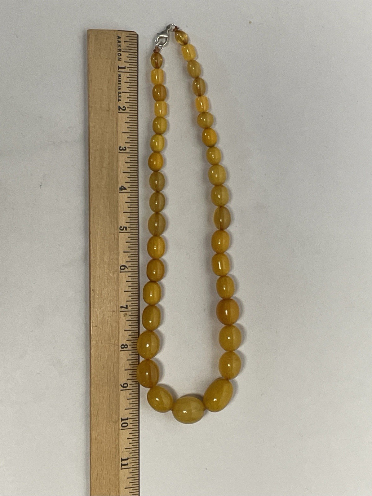Vintage Butterscotch Amber Bakelite Bead Necklace 20″ Graduated 59g