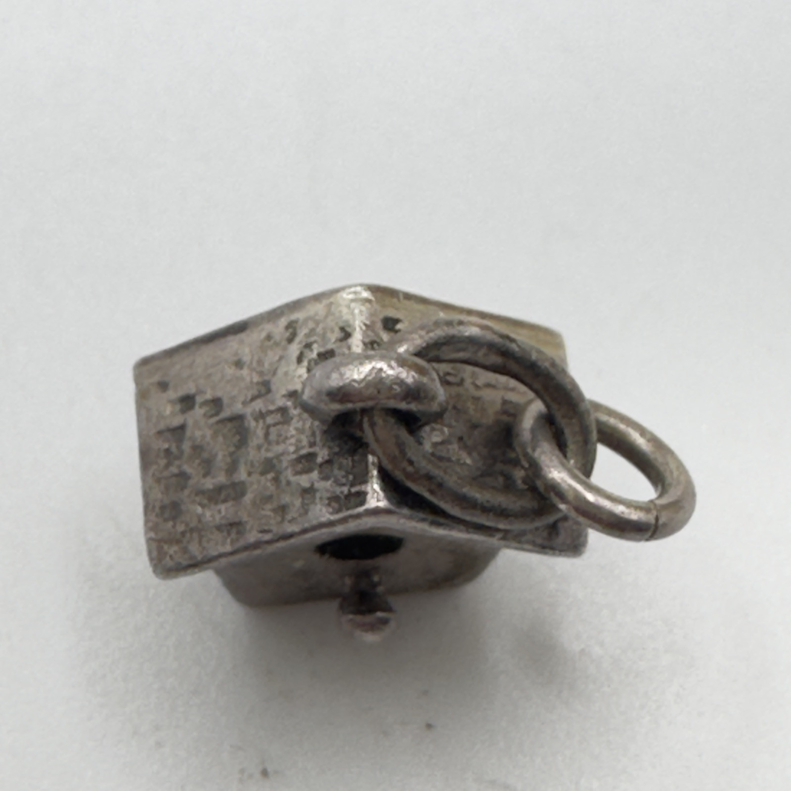 Vintage Sterling Silver Bird House Charm Brown County Silver Co .5 In
