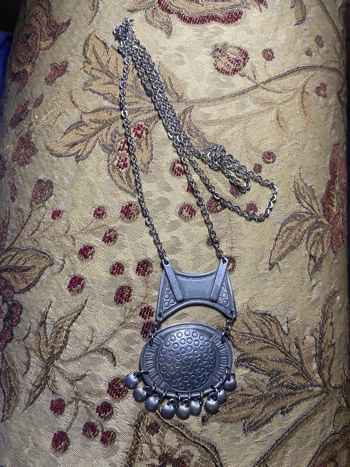 Modernist Signed Norway Eivind Hillestad EH 21 Pewter Medallion Pendant Necklace