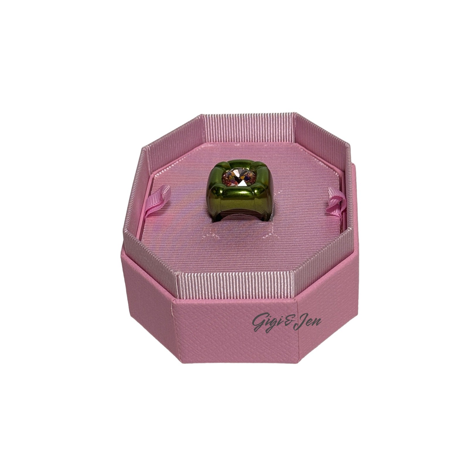 Swarovski Dulcis Cocktail Ring sizen 52 / 6 Green New