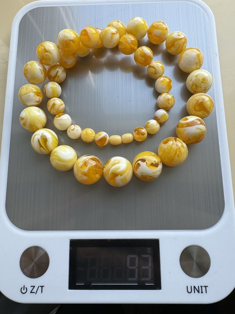 Rare Huge Natural Baltic Butterscotch Egg Yolk Amber Necklace – 93 g Graduated