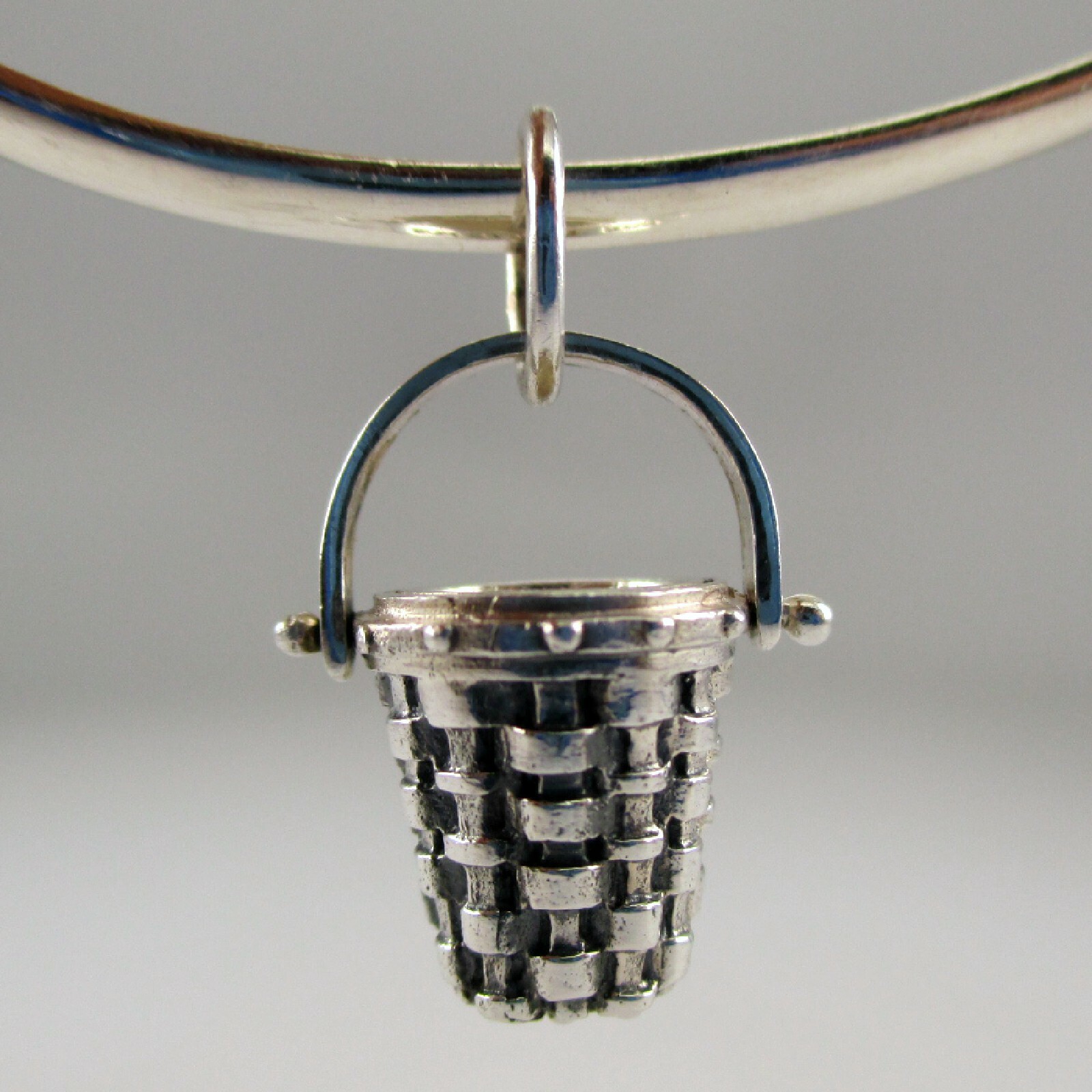 Sterling Silver Candle Basket Charm for Bracelet Brown County BCB Jewelry