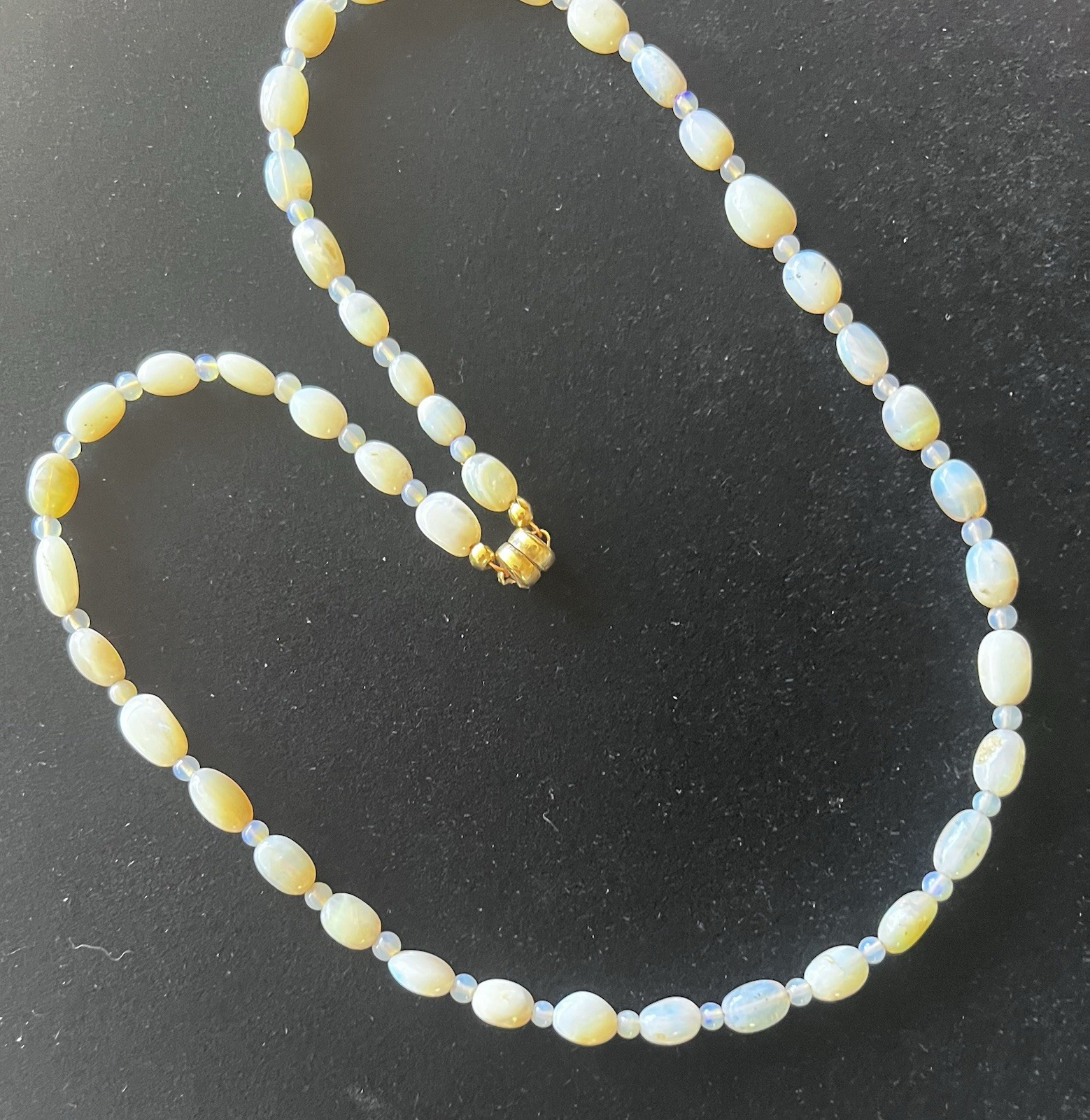 Grade A Opal Bead w/Gold FilledMagnetic Clasp, Iridescent Flashes