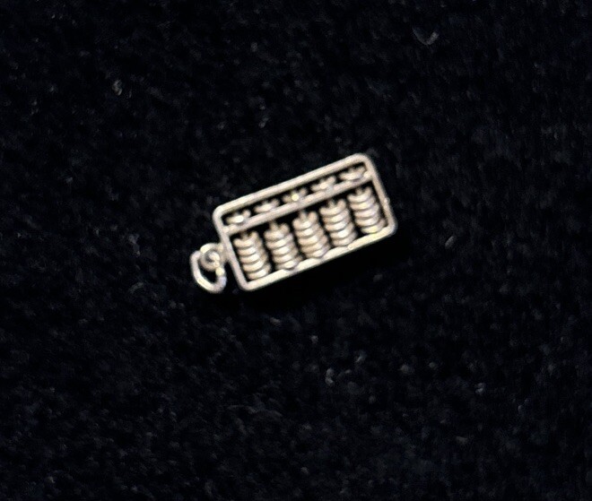 Vintage 1960s Sterling Abacus 3D Moving Charm