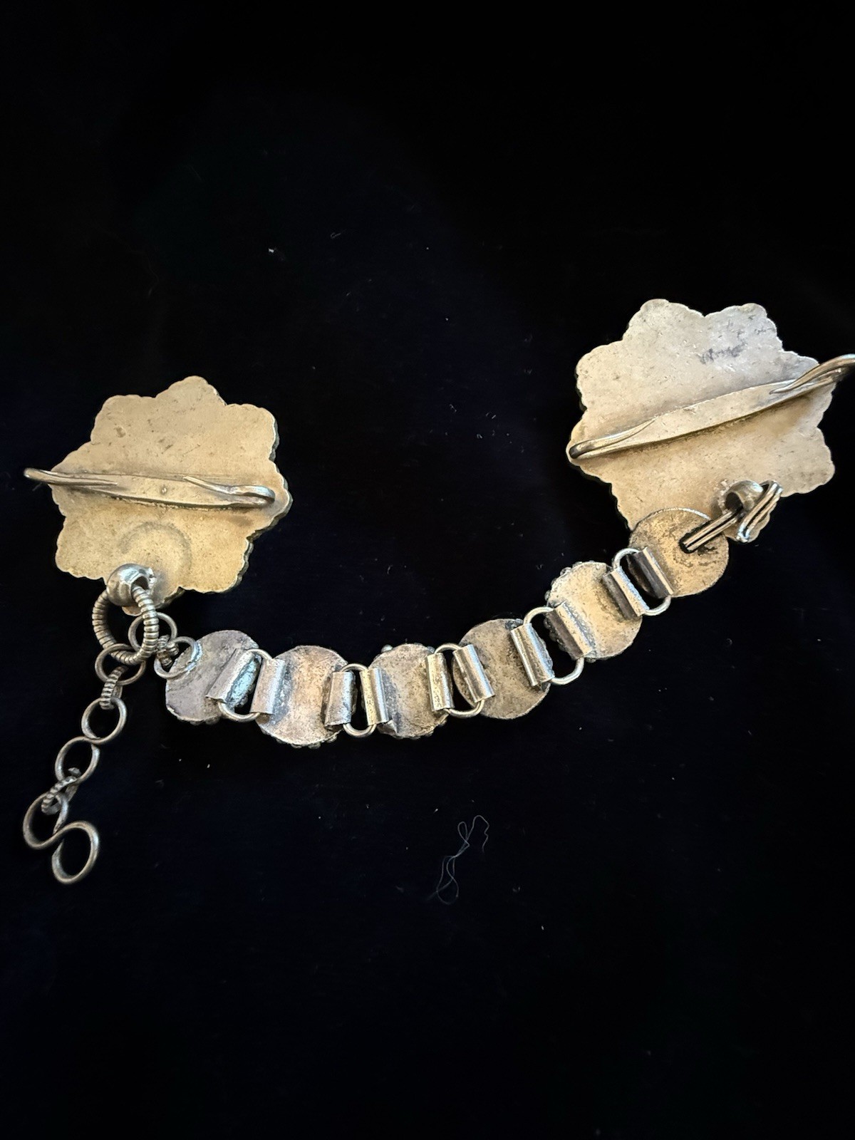 Traditional Afghan MetalWork Sweater Guard With Agate + Other Stones