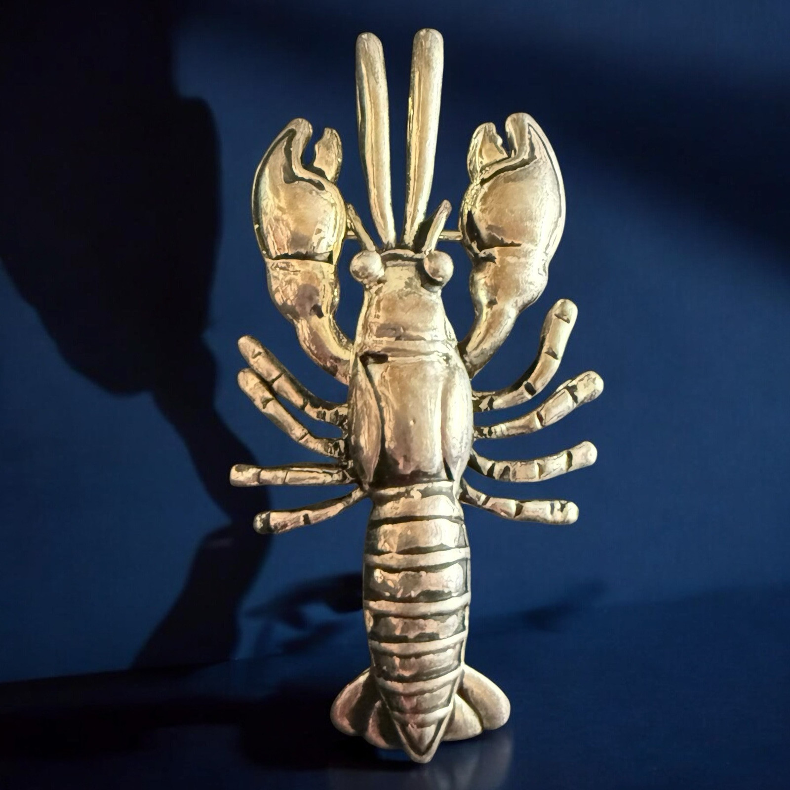 Silver Tone Lobster Brooch Pendant Vintage Nautical Sea Life Jewelry
