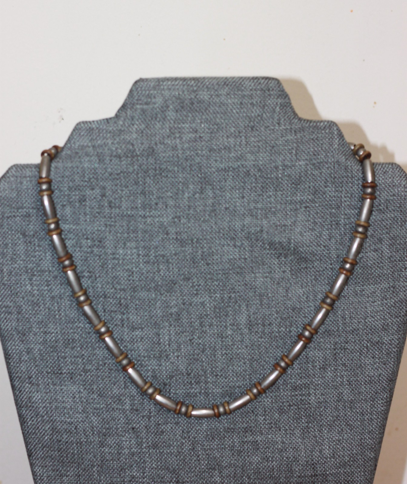 Vtg. Artisan Sterling Silver Necklace Tube Beads Men’s Women’s