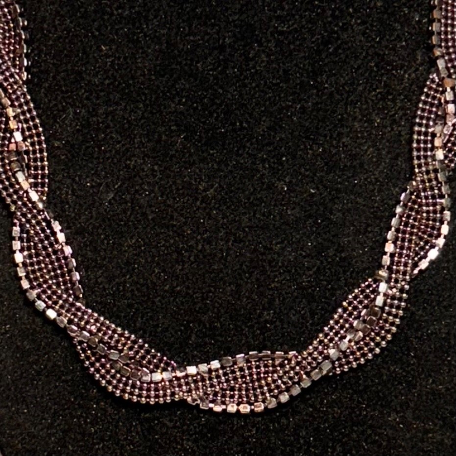 ALFANI necklace bracelet set silvery coppertone metal rhinestone vintage DAMAGE
