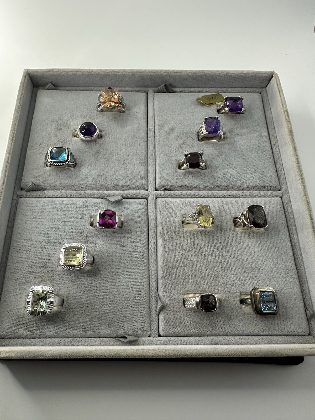 13 New Vintage Rings Resellers Mixed Lot- Various Gem Stones 925 Sterling Silver