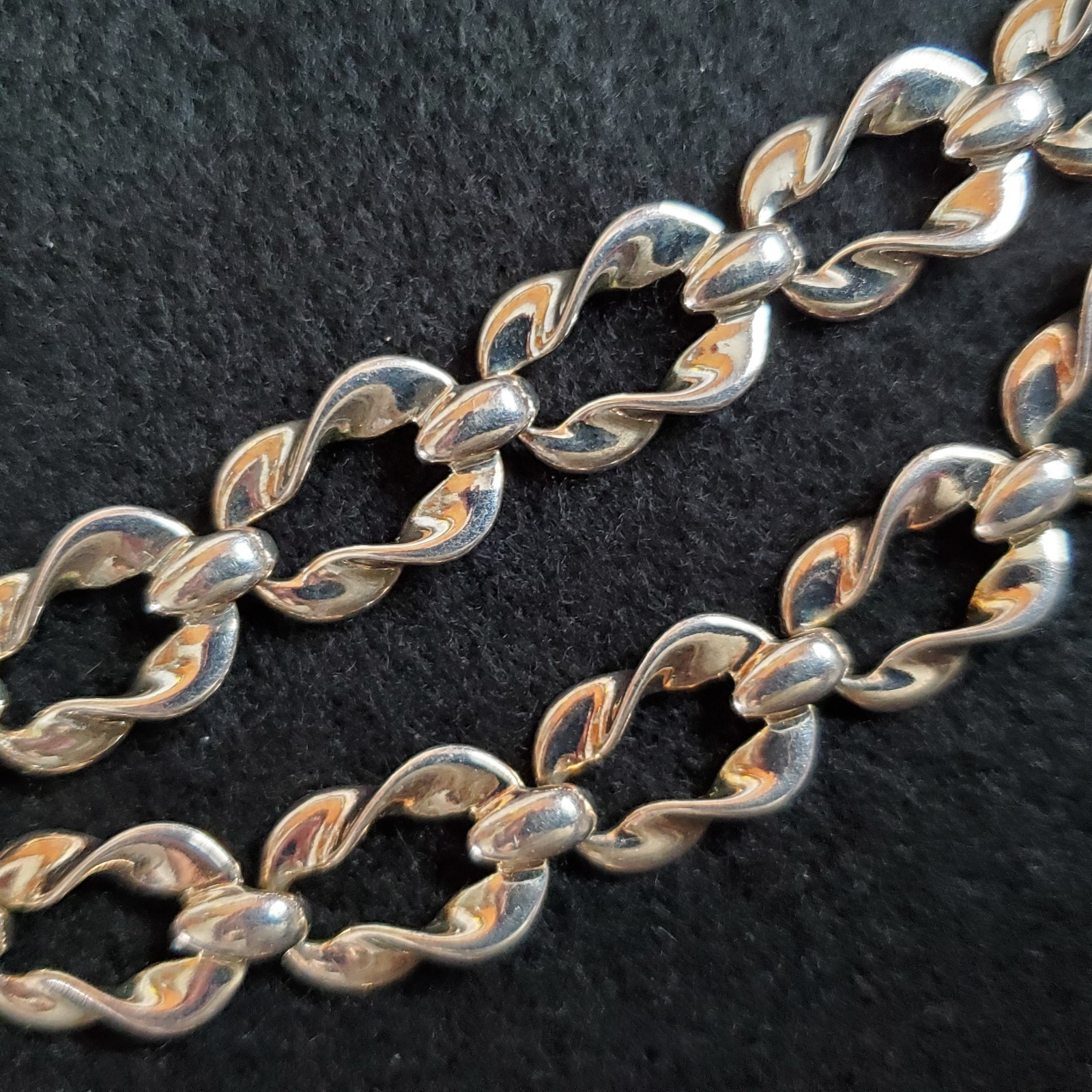 Vintage Link Necklace Bracelet Set Silver Tone 19.5″ 7″