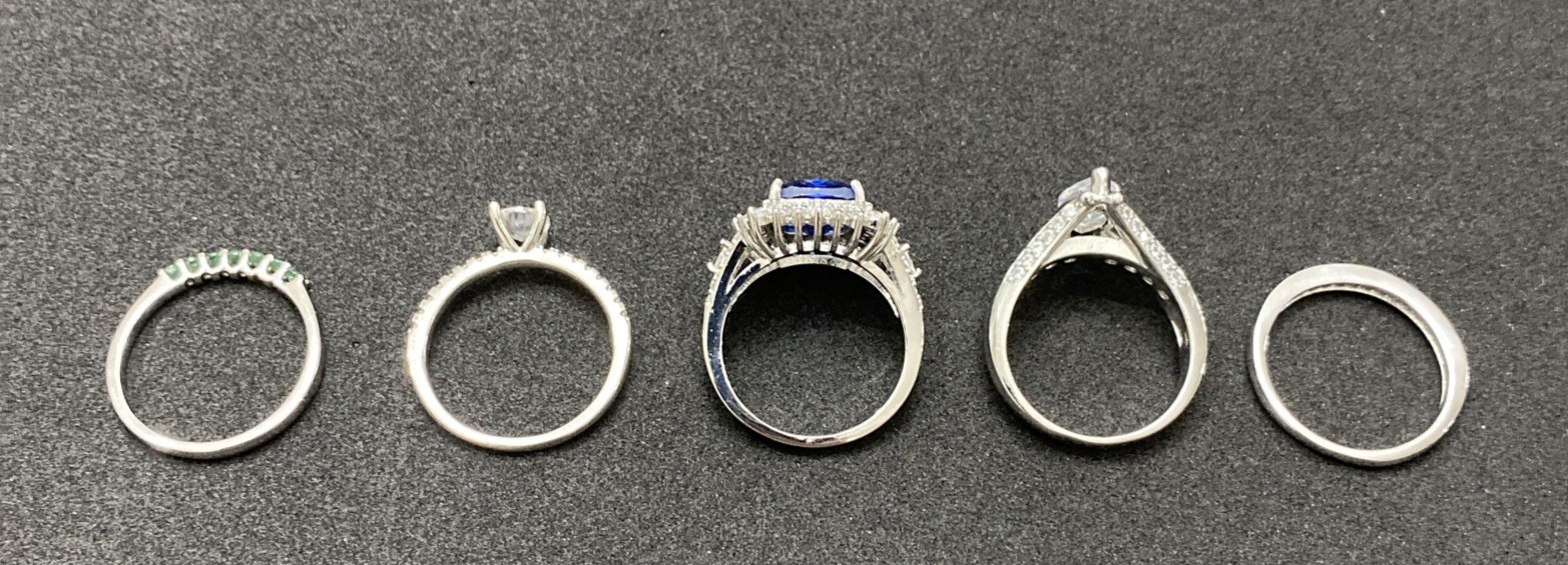 ✨Lot Of 5 Vintage To Now Beautiful Gemstone Estate Rings, All Size 8✨