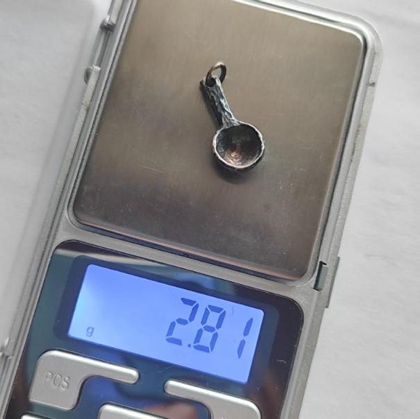 Vintage Sterling Silver 925 Spoon Pendant Charm 2.8g European Jewelry