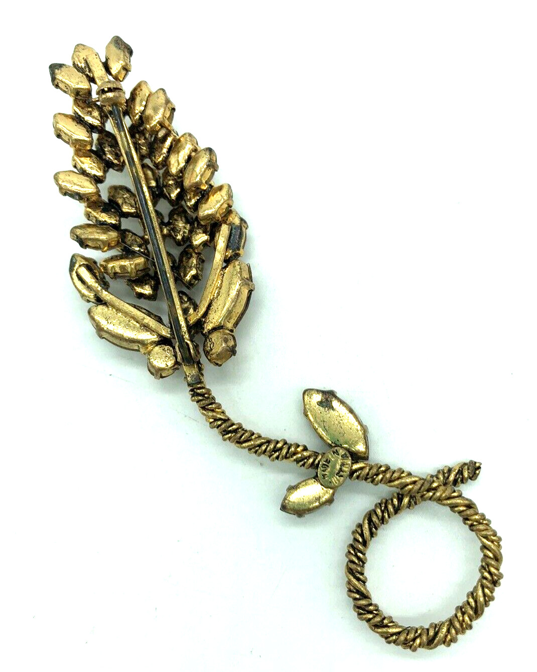 Brooch Schreiner Dior Era Made in Austria Champagne Crystal Wisteria Flower