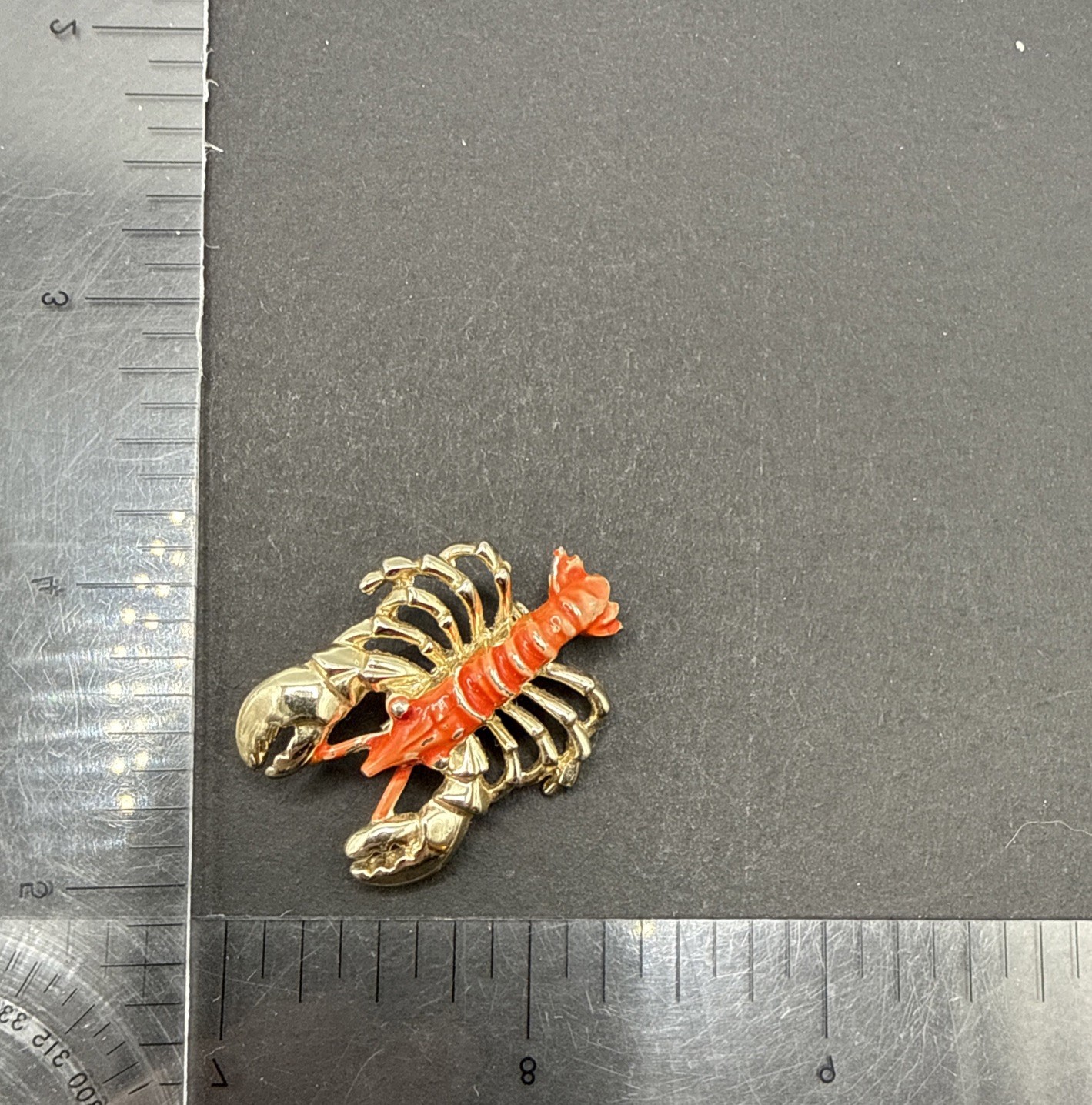 Vintage Lobster Brooch Pin B44a