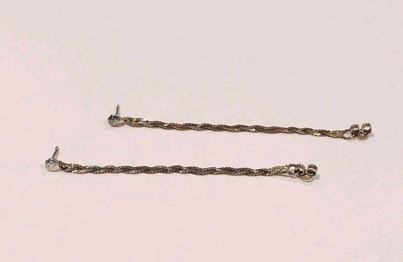 Vintage Sterling Silver Wrap Around Braided Rope Earings Marked 925