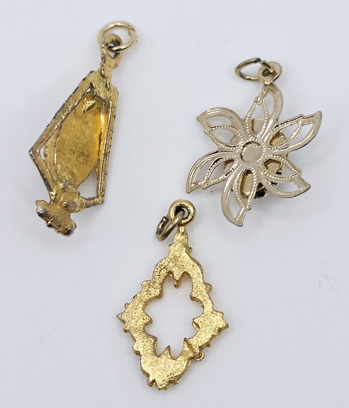 Vintage Pendant Charm Lot 9pc Gold Filled Plated Art Nouveau Victorian Monogram