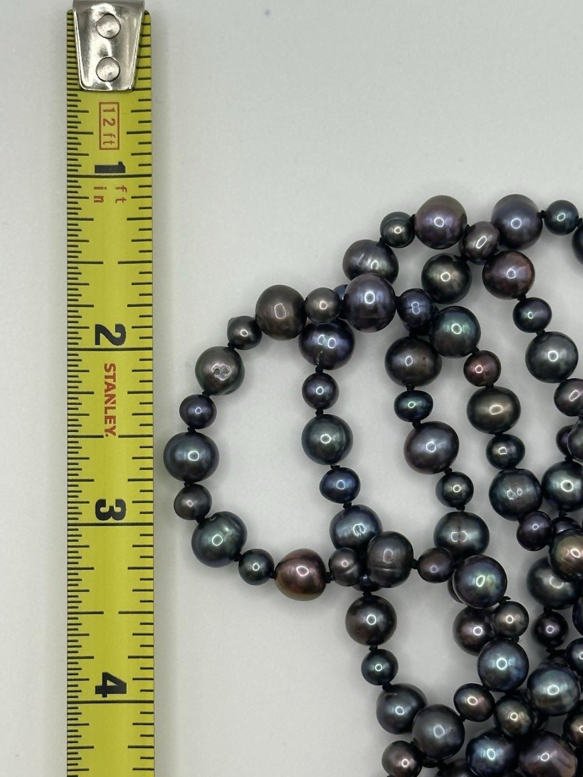 Beautiful Pearl One Strand Necklace No Clasp 17” Long. Beautiful Color