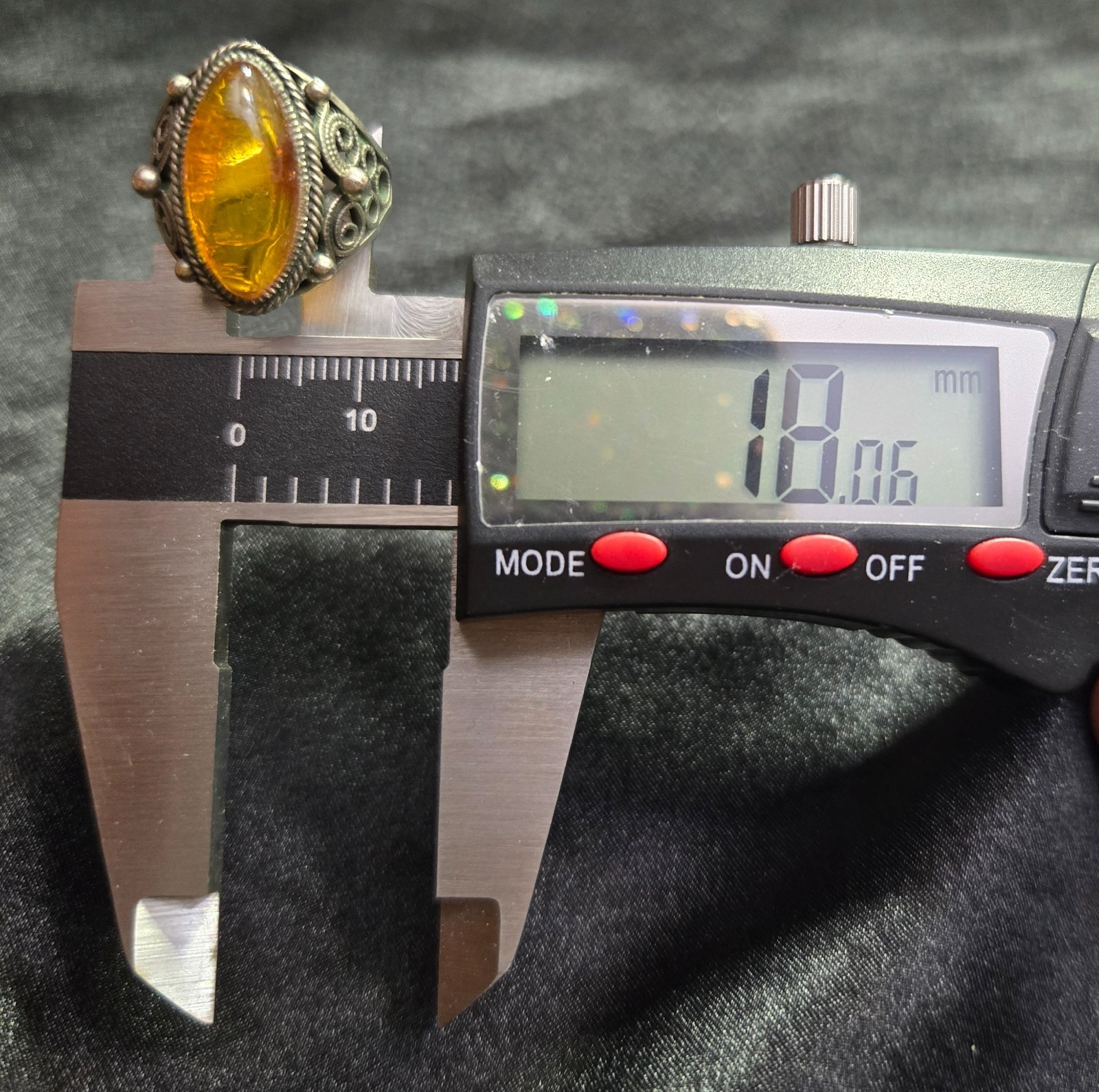 Vintage Signed Latvian Amber Ring made by A. Hellwigs