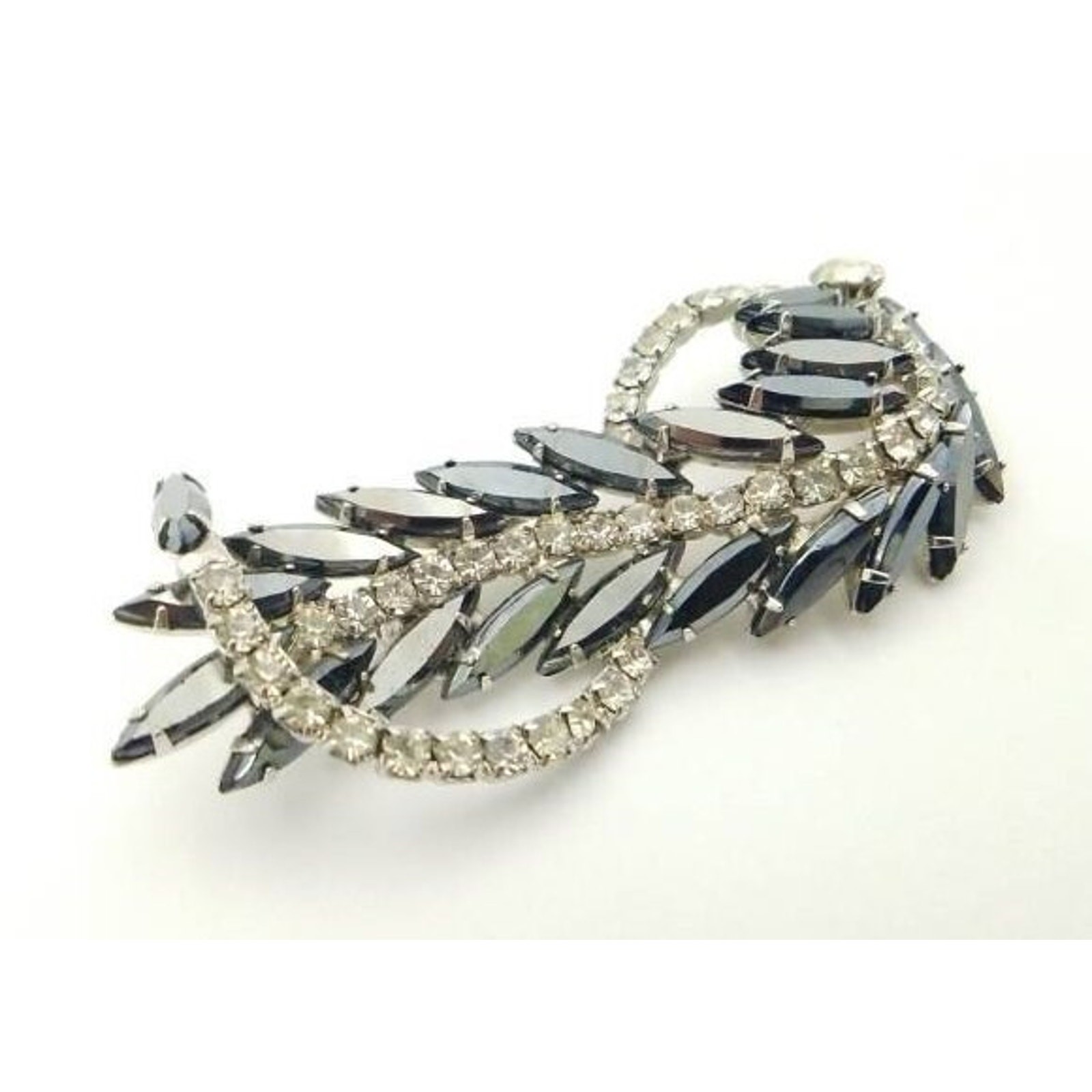 Vintage Rhinestone Clef Shaped Brooch Rare 40s-50s Book Piece – Retro Music Gift