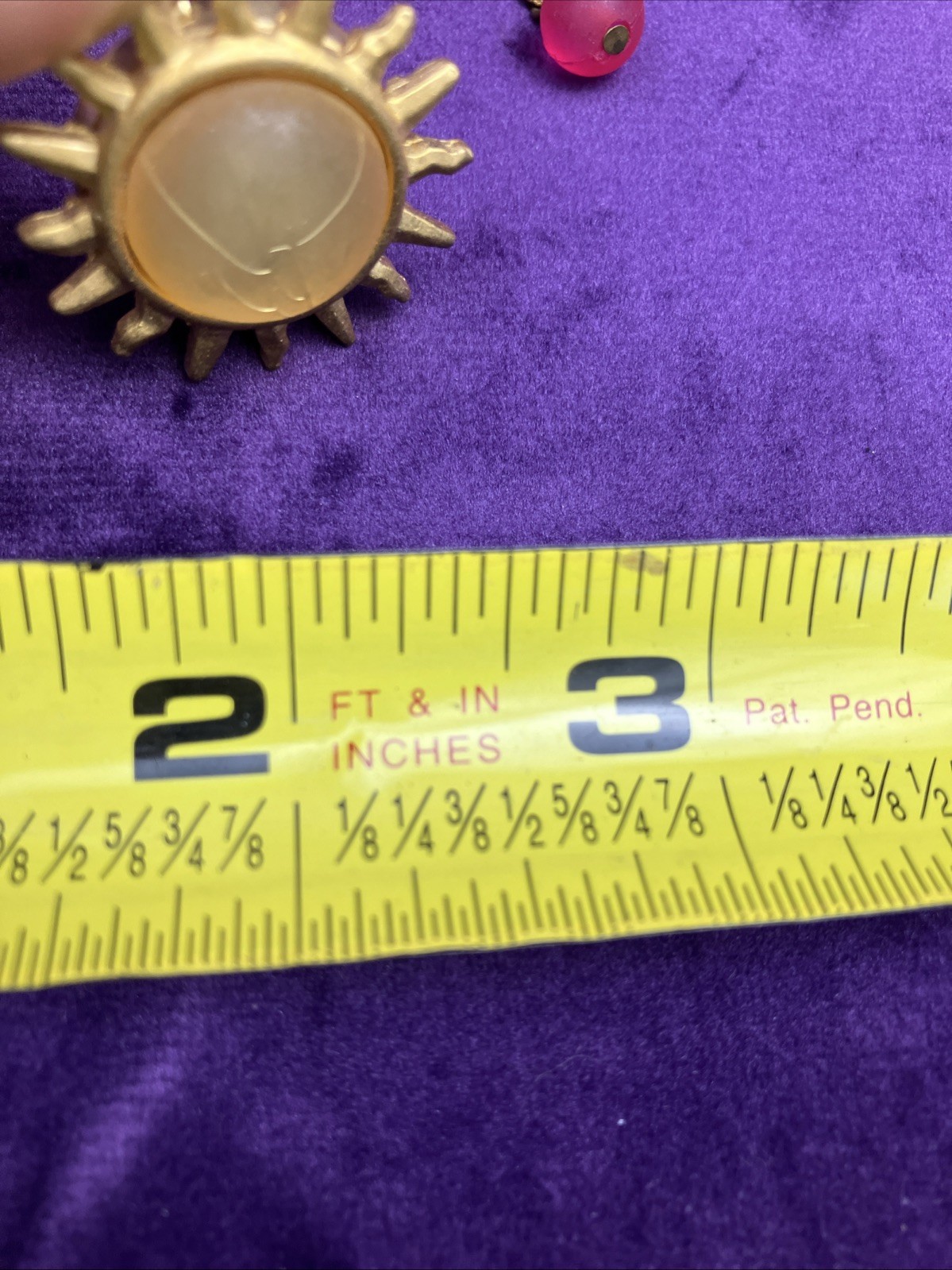 Vintage 1990s Matte Gold Button Cover Earrings Set Sun Celestial