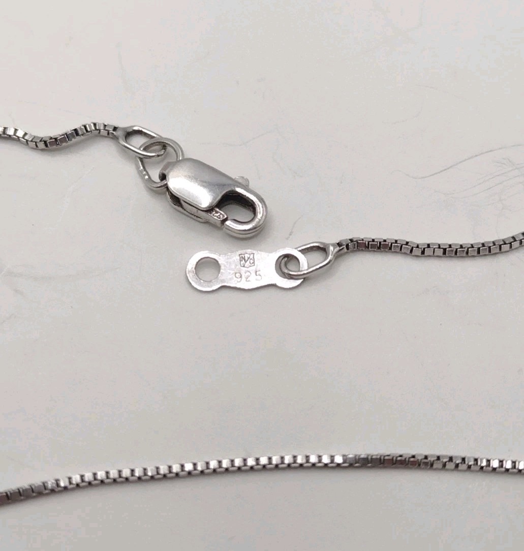 Sterling Silver Box Chain 18″ Necklace NC Jumping Dolphins Pendant 6.4g 0.8mm