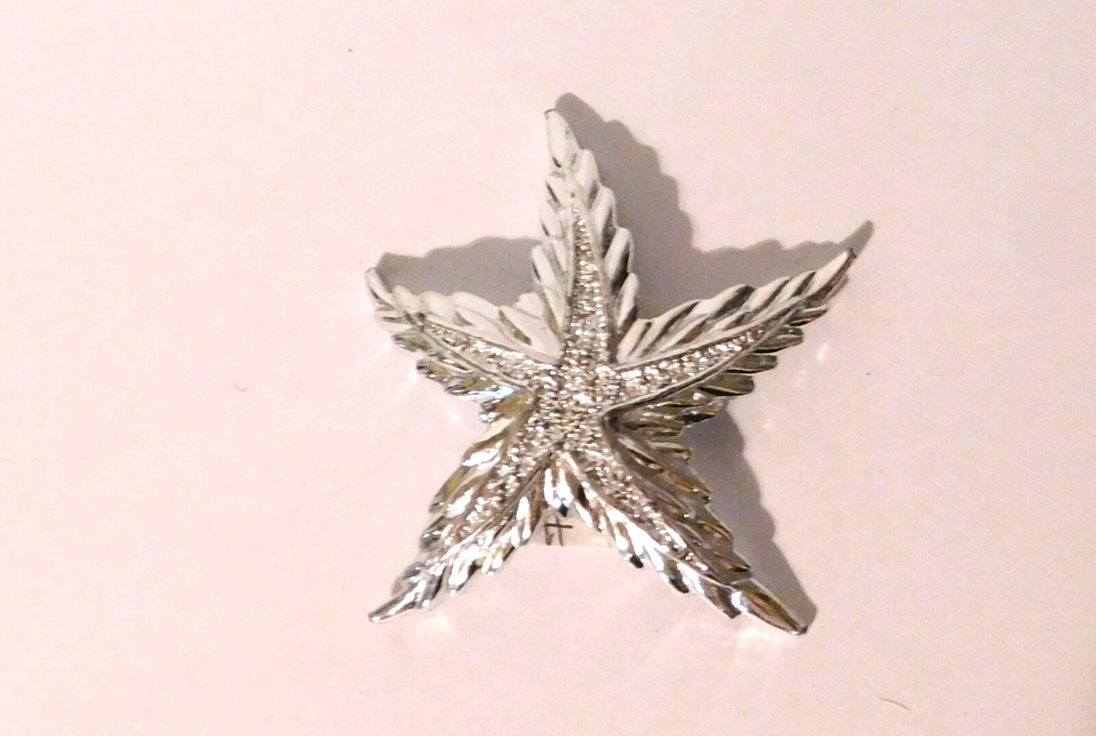 Brooch Silver-Tone Rhinestone Starfish Sea Creatures – A2