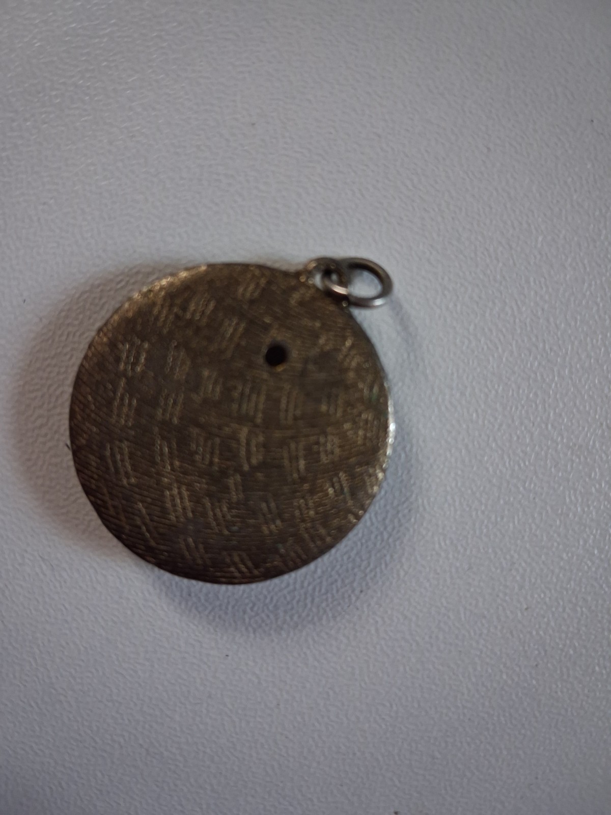 vintage Round Silver Metal Pendant Charm, Signed ASI Mark, No Stone, Unisex