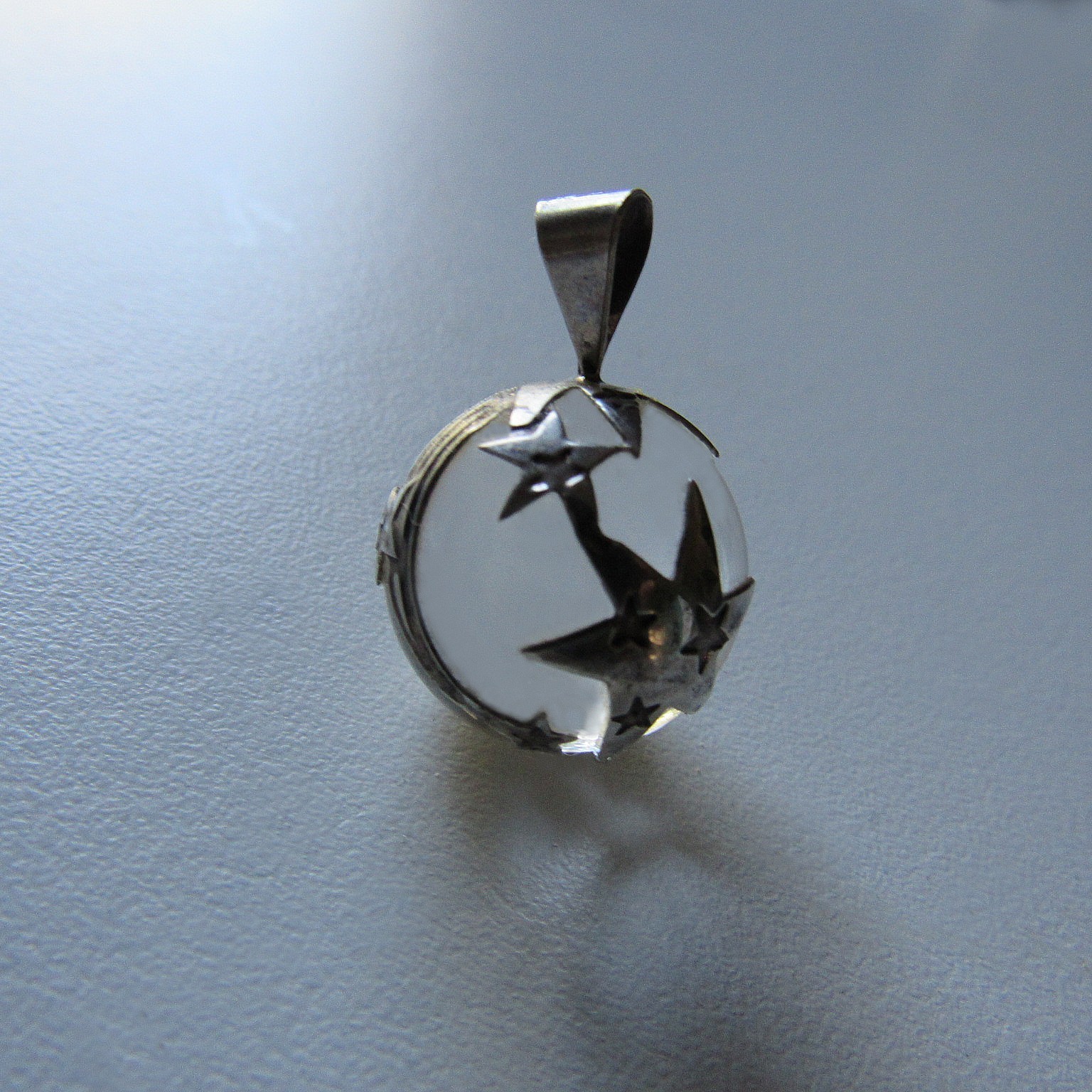 Vintage Pools of Light Rock Quartz Orb Sterling Pendant