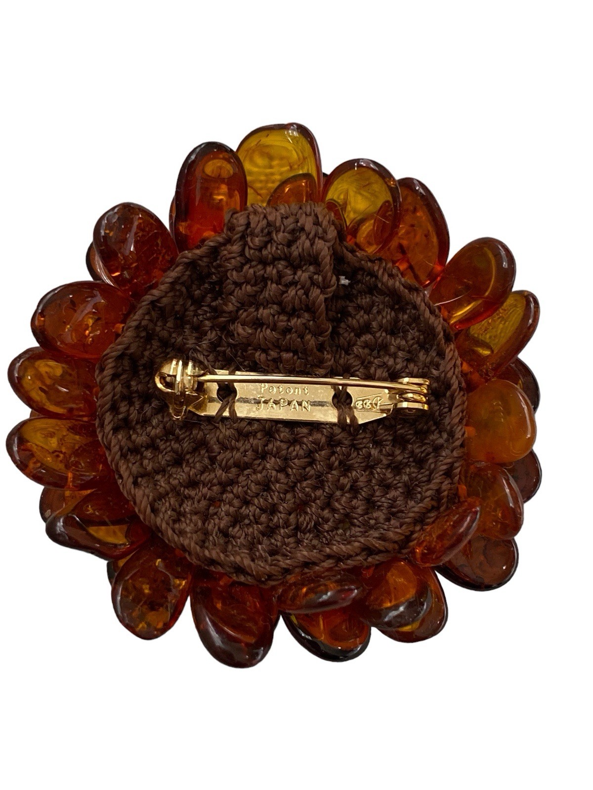 Baltic Amber Honey Butterscotch Cognac Beaded Flower Brooch or Pendent