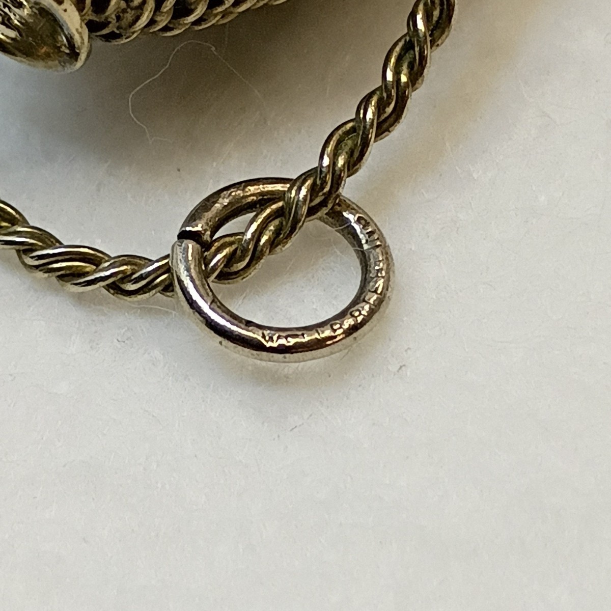 Vtg Wells Sterling Flower Basket Charm 3D Pearl Flowers Leaves Handle Bow