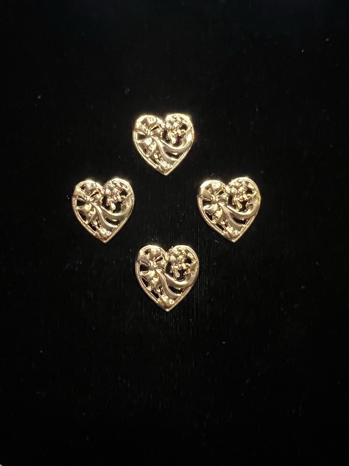 Vintage Heart 22K Plated Brass Stamping for Jewelry design from Famous Maker NOS