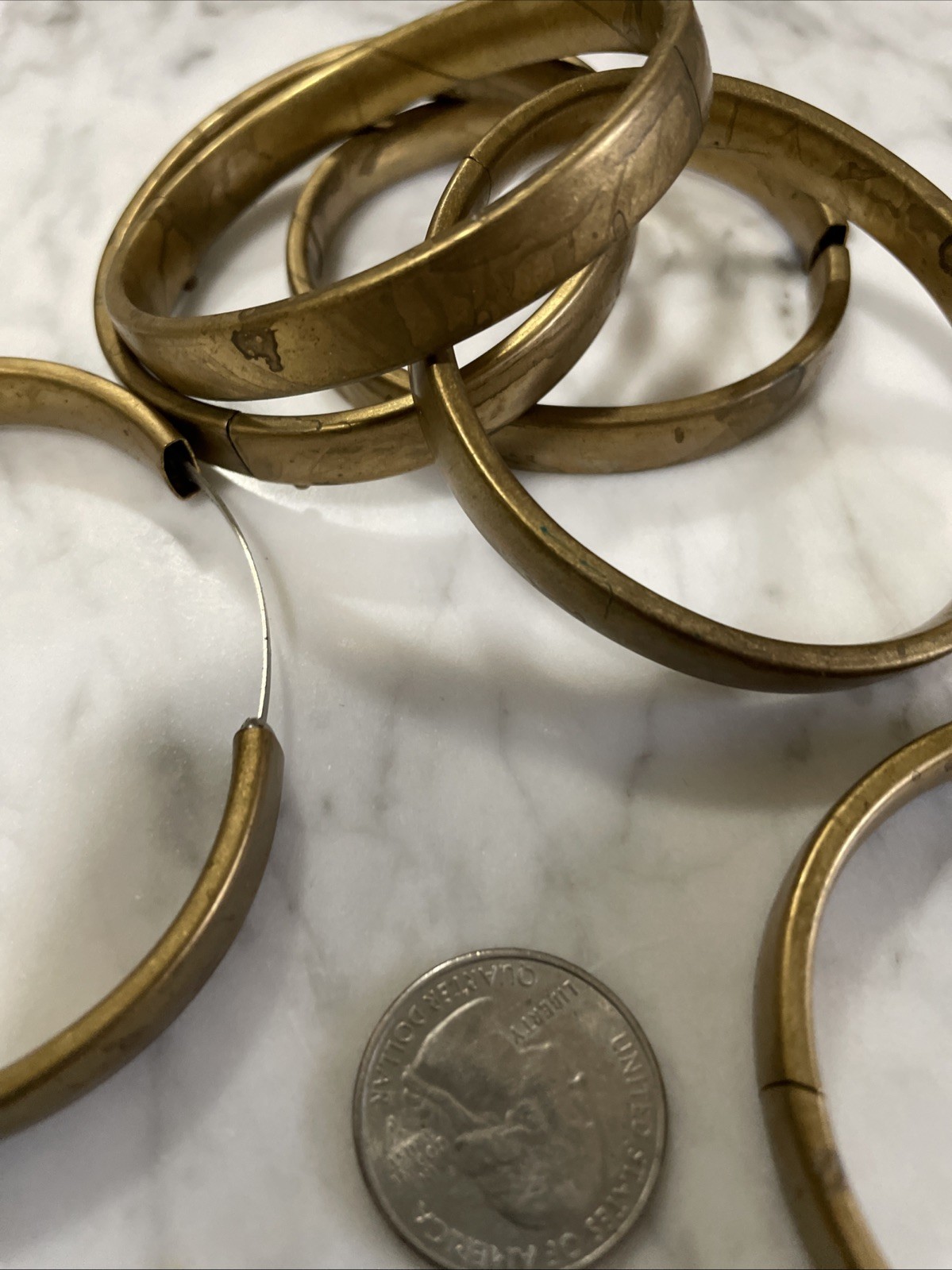 Vintage Natural Aged Patina Solid 9 Mm Brass Smooth Minimalist Bangle Bracelet