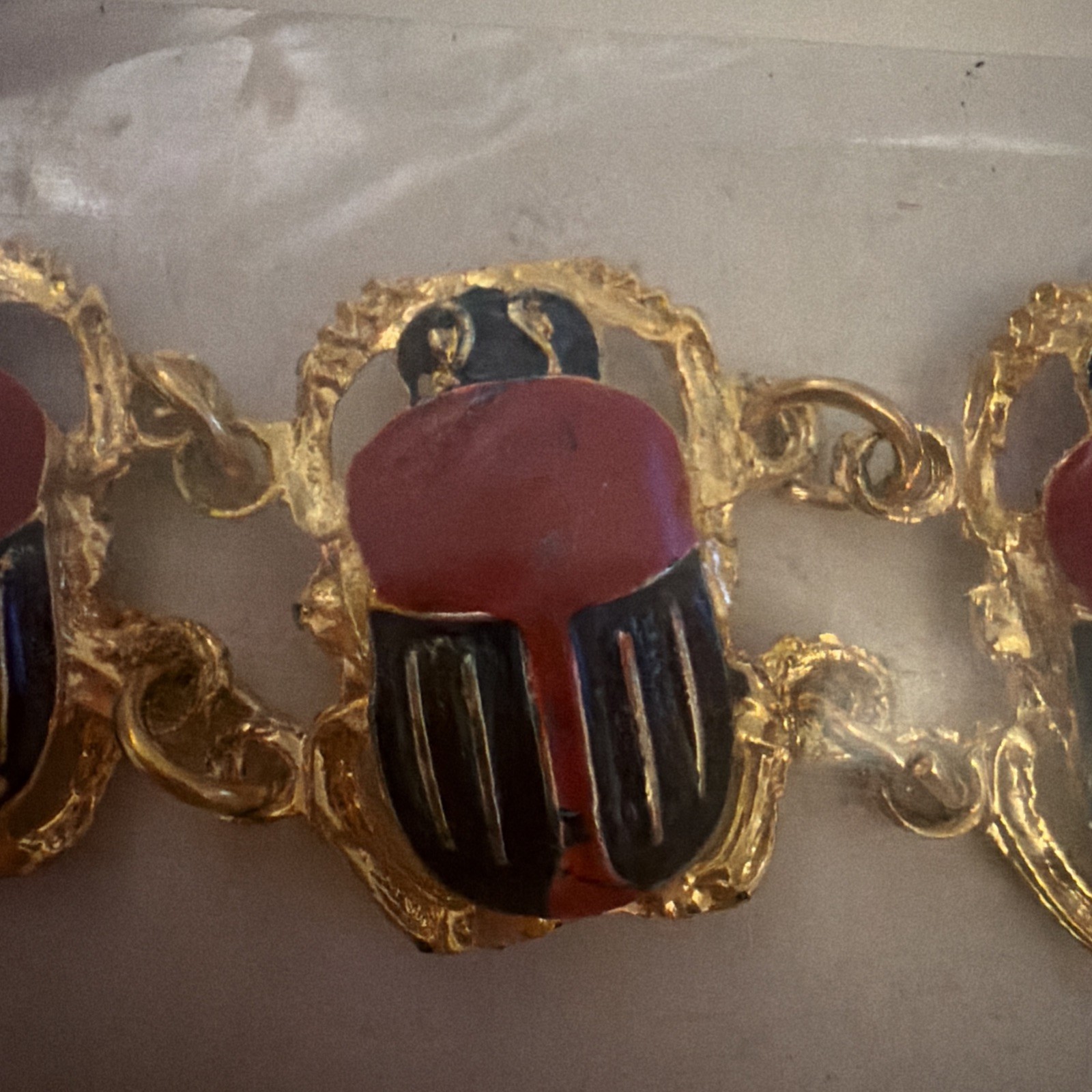 Egyptian Scarab Metal Bracelet (K