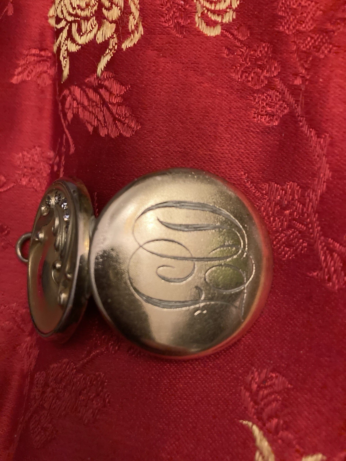 Victorian Gold Locket, Previously Owned. 1 WWII snapshot of A Navy Corpsman