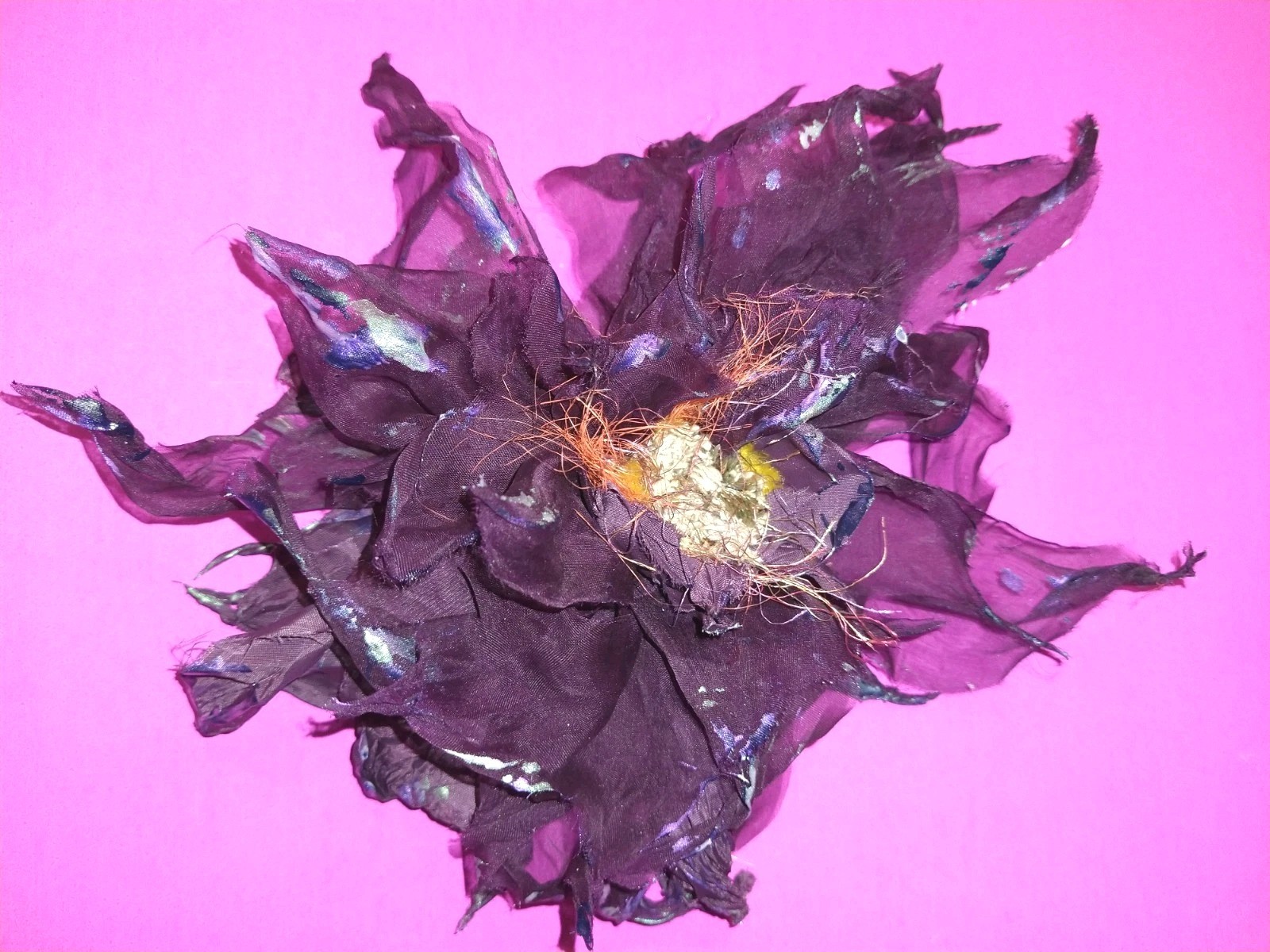 Brooch Large Purple Silk Costume Brooches & Pins Hair Clip Accessories Jewelry