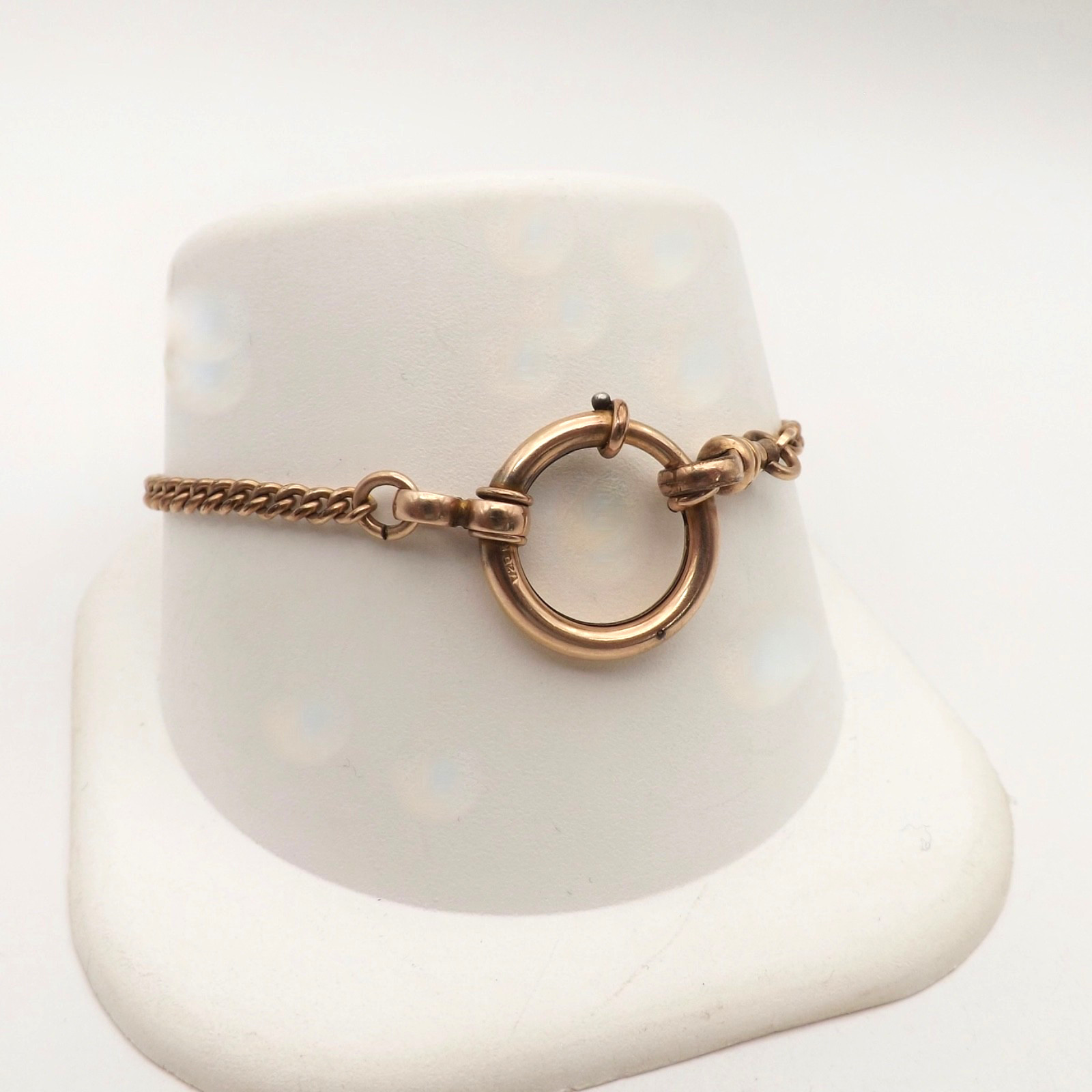 Victorian 12k Gold Filled Curb Link Pocket Watch Chain Bracelet 7in