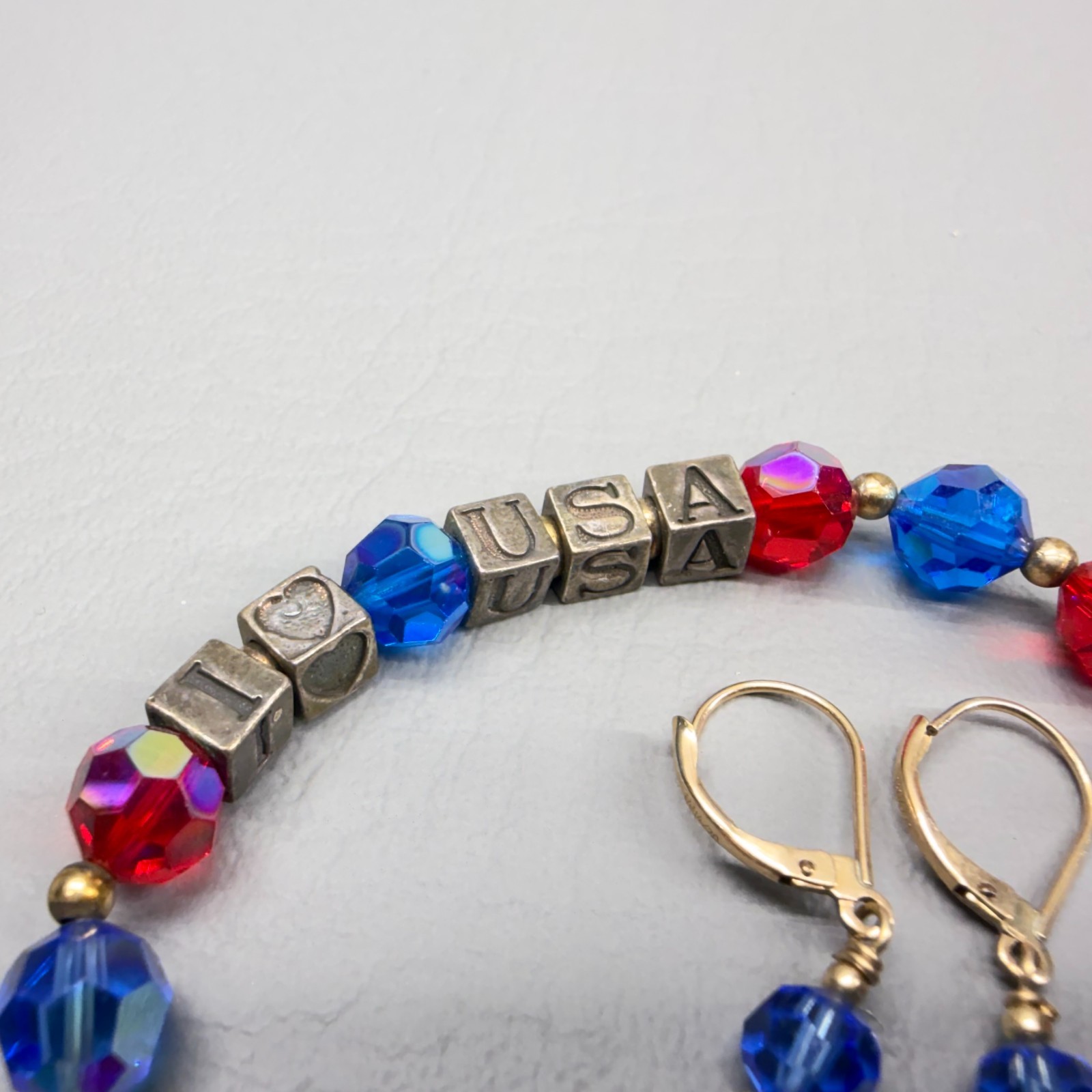 Patriotic Jewelry Lot Earrings Bracelet Joan Rivers Brooch