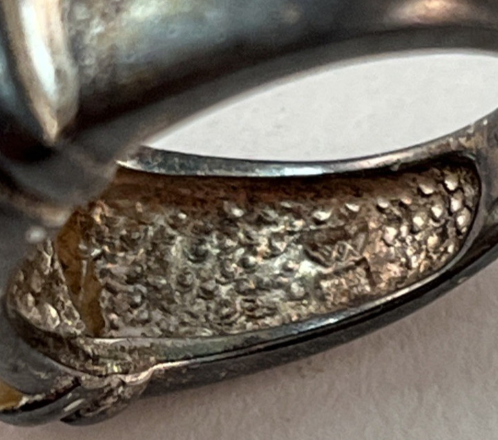 Vintage 925 Sterling Silver MOP Mother of Pearl Ring Size 7 HONG KONG