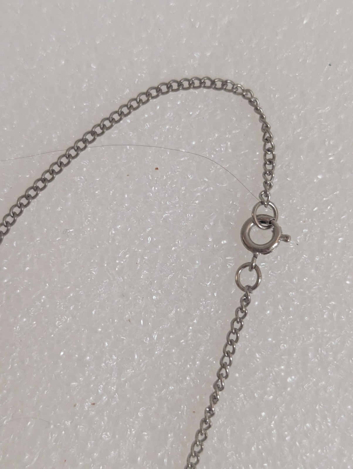 Vtg Silver Tone Prong Set Brown Stone Cabochon Oval Pendant Necklace 24″