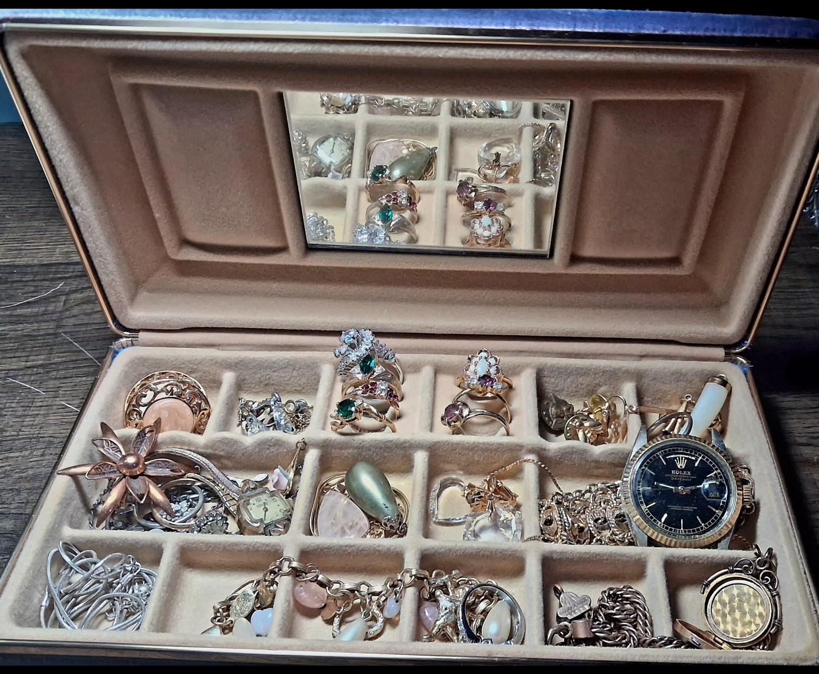Vintage Estate Jewelry Lot Ussr Laquer Box 18kt H.G.E🔥🔥 Cameo