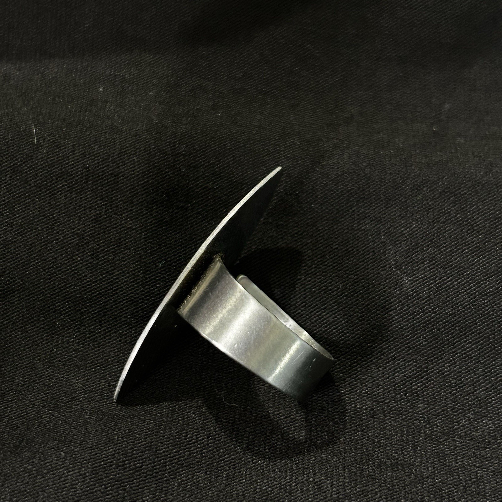 Vintage Elongated Silver Tone Ring Size 7.25 Adjustable