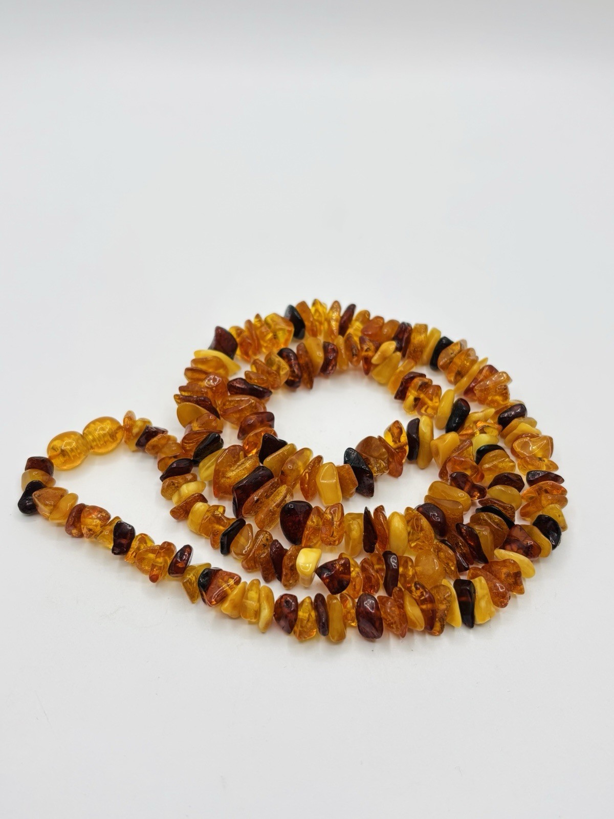 Vintage Baltic Amber Nugget Bead Necklace 22” – 19 Grams