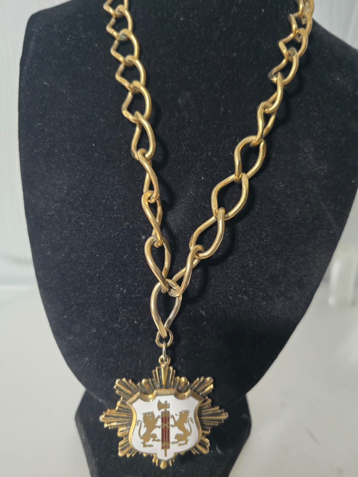 Vintage Heraldic Shield Necklace