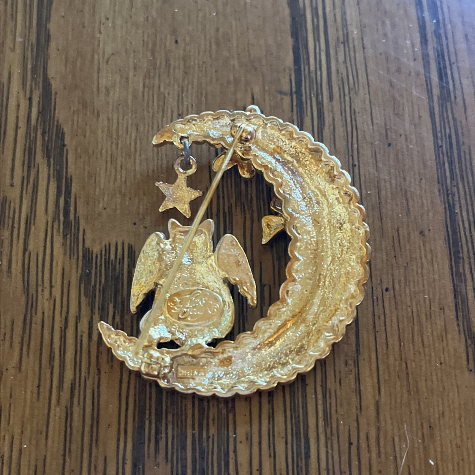 Kirks Folly Crescent Moon Cat Angels Insects, ￼Hourglass Brooch Gold Tone E2