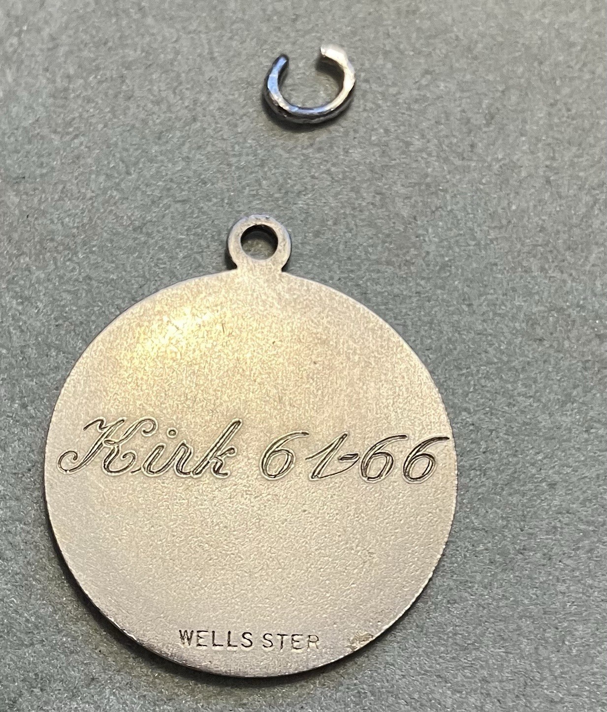 Vintage Sterling Silver Charm “Jackie” Round Disc Charm Engraved 1960s